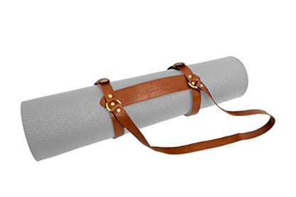 Open Road Goods Vegan Leather Yoga Mat Carrier Sling/Adjustable Blanket Strap/Faux Leather Bedroll Straps
