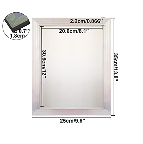 Aluminum Screen Printing Screens 10 x 14 Inch (Inner Size: 8 x 12 Inch) Frame-160 White Mesh (2 PCS)