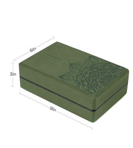 nuveti Yoga Blocks Set of 2, High Density Yoga Brick Foam Blocks to Improve Strength, Flexibility and Balance Brick Foam Blocks - color: ForestGreen