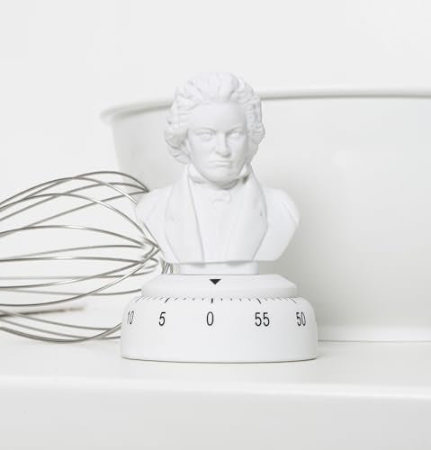 Kikkerland Beethoven Timer – Musical Gadget for Home & Kitchen – 60 Minute Windup Timekeeper for Cooking for Music Lovers - style: Beethoven