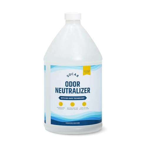 SOCAR - Odor Neutralizer 128oz Liquid REFILL - Odor Eliminator for Home, Office, Gym, Car. Eliminates Odors from Pets, Cooking, Sports Gear, Urine, Vomit & Unwanted, Strong Odors - size: 128 Fl Oz (Pack of 1)