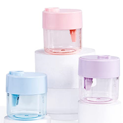Golcellia 3 Pack Handheld Pencil Sharpeners Single Hole Back to School | Compact colored handheld pencil sharpener, dual holes, steel blade and shavings box for classroom office back to school