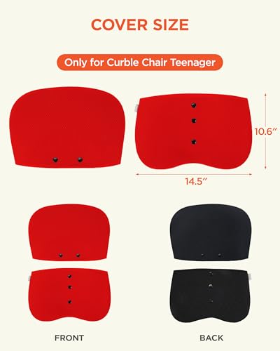 curble Wider Cover, for Wider Chair, Ergonomic Chair Back Support and Lumbar Support (Cover Red) - color: Cover Red