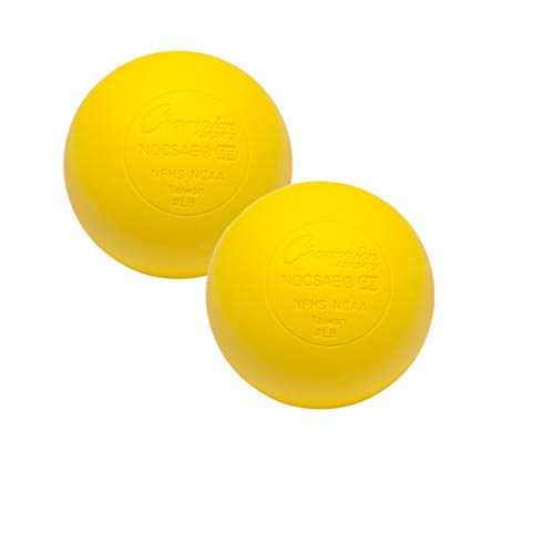 Champion Sports Lacrosse Balls & Rhino Skin® Foam Balls – Official Size Balls for Games, Practice & Training, NCAA, NFHS & SEI Certified, Multiple Colors, Packs & Styles Available - color: Yellow, size: 2-Pack