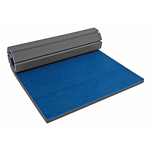 FlooringInc's Rollout Carpet Top Cheer Mat, Perfect as a Gymnastics Mat, Tumbling Mat or Portable Cheerleading Gym Mats for Home Workouts and Practice - color: Blue, size: 3 ft x 6 ft x 1.38 in
