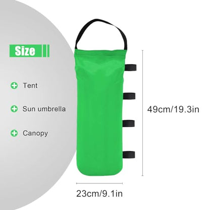 140LBS Canopy Weights Sand Bags, 4-Pack Side Strap Sandbags for Canopy Outdoor Advertising Tent Sunshade Fixed Windproof Pop up Canopy Tent (Green) - color: Green