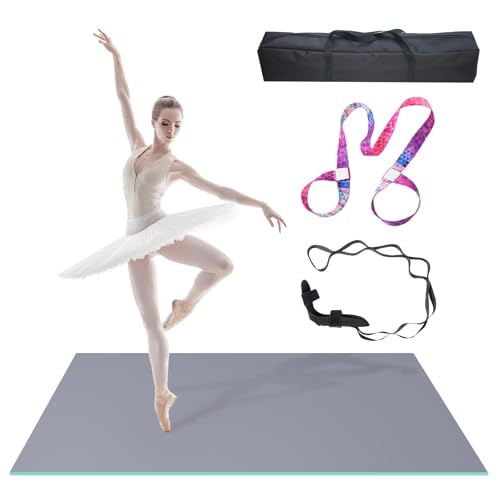 Portable Marley Dance Floor Mat with Carry Bag, 5mm Thick Non-Slip PVC for Ballet, Jazz & All Styles | 3.3x5.9ft Reusable Mat for Home Studios, Events & Professional Use