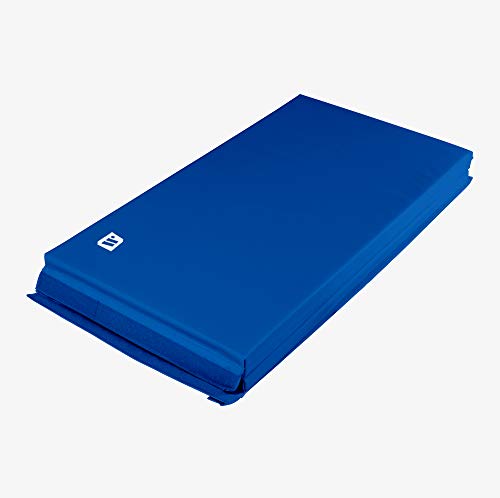 We Sell Mats Gymnastics Mat, Folding Tumbling Mat, Portable with Hook & Loop Fasteners - color: Blue, size: 4 ft x 6 ft x 1.5 in