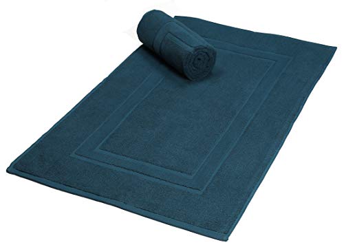 GLAMBURG Premium Cotton 20x32 inch 2-Pack Bath Mats - 100% Ringspun Cotton - Luxury Hotel & Spa Quality - 800 GSM - Durable Soft Highly Absorbent - Machine Washable - Teal - color: Teal