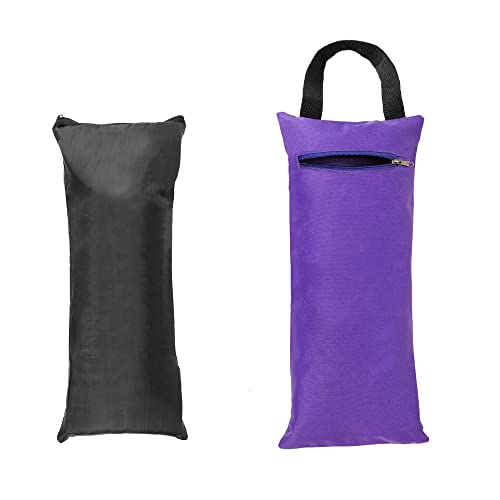 TOPTIE 2 Pack Yoga Sandbag Unfilled Weighted Bag for Fitness Yoga Bolster - color: Black & Purple