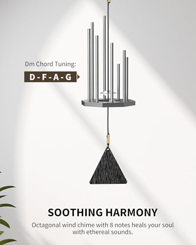 POGOLAB Wind Chimes for Meditation,Sound Healing,Dm Chord,Yoga Wind Chime for Home/Outdoor Decor