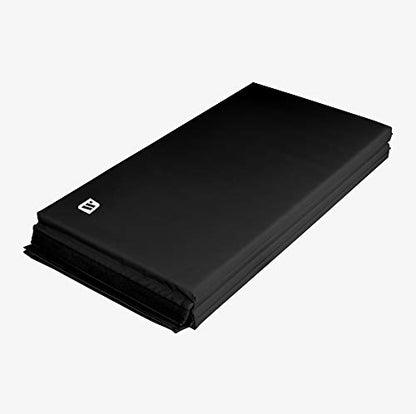 We Sell Mats Gymnastics Mat, Folding Tumbling Mat, Portable with Hook & Loop Fasteners - color: Black, size: 4 ft x 8 ft x 1.5 in