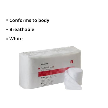 McKesson Cast Padding, Non-Sterile, White, Polyester, 4 yds, 3 in, 20 ct | Cast Padding,White,Polyester,NonSterile,Undercast,3 Inch X 4 Yard - size: 3 Inch X 4 Yard ( 20 ct)