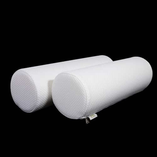 2 Pack Round Massage Table Bolster Pillow Pad, Bolster Pillow, Round Pillows, Suitable for Earthlite Massage Table (White, 5.9''x19.6'') - color: White, size: 5.9''x19.6''