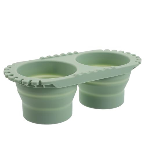 SEWACC Foldable Silicone Paint Brush Washer, Dual Collapsible Basin with Drying Rack, Portable Acrylic and Watercolor Brush Washing Bucket, Travel Art Supplies Organizer - color: Green