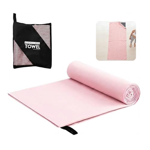 Hot Yoga Towel for Mat, Microfiber Yoga Mat Towel 71" x 31.5", Sweat Absorbent Quick Dry, Lightweight Gym Towel with Carry Bag for Yoga Pilates Workout(Pale Pink) - color: Pale Pink
