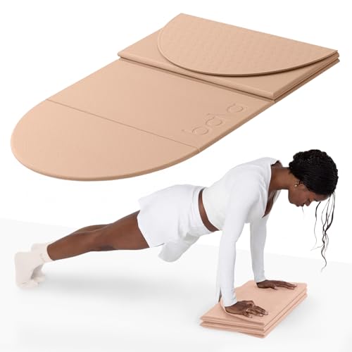 Bala Yoga Mat for Home Gym, Non-Slip Exercise Mat for Home Workout (12MM) | Compact Indoor Exercising Floor Mat for Stretching, Pilates, Aerobics & Fitness - Travel Friendly Exercise Equipment - color: Sand