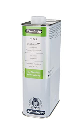 Schmincke - Medium W, 1000 ml, 50043029, Liquid, Makes Oil Colours Water-mixable, Increases Gloss and Transparency, colorless - size: 33.81 Fl Oz (Pack of 1)