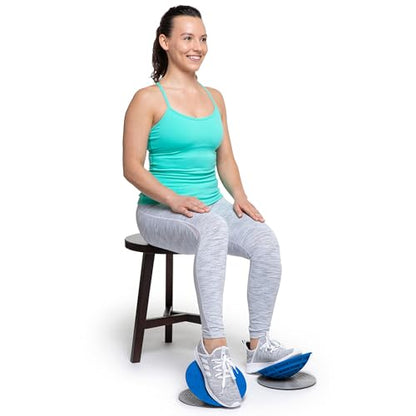 OPTP Dynamic Duo Balance & Stability Trainers – Blue, Set of 2, 8 1/4" | Balance trainer set for core strength, foot & ankle strengthening, injury recovery, PT & rehab, Includes slip-resistant base