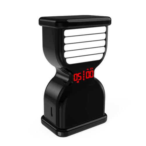 Pomodoro Timer for Productivity, Visual Digital Hourglass Timer | 5/25Min Preset, Custom Countdown Count-up, On/Off, Loud Alarm Mute, Rechargeable Flip Timer for ADHD Tool Study Work Kitchen - color: Black