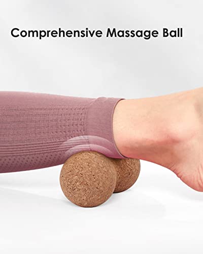 KITWILD Cork Peanut Massage Ball | Peanut Double Lacrosse Massage Ball, Deep Tissue Muscle Massage, Myofascial Release, Muscle Knots, Yoga Therapy - style: 1 Pack, Peanut ball