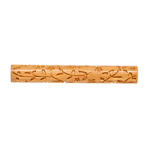MKM Pottery Tools Wood Twig Rollers for Clay (TW-12 Vines and Flowers) - color: TW-12 Vines and Flowers