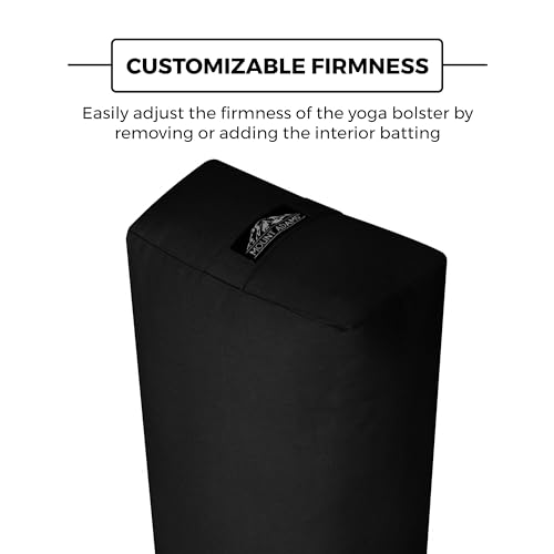 Mount Adams Firm Rectangular Yoga Bolster, 24x10x5in - color: Black