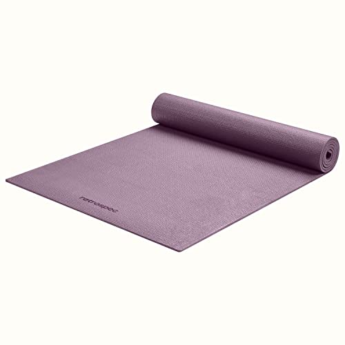 Retrospec Pismo Yoga Mat w/Nylon Strap for Men & Women - Non Slip Exercise Mat for Yoga, Pilates, Stretching, Floor & Fitness Workouts, .5mm Thick, Easy to Clean - color: Violet Haze