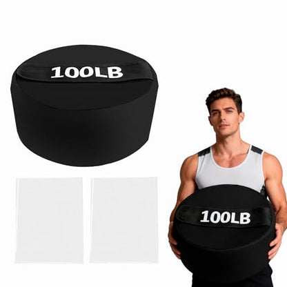 Adjustable Sandbag for Weight Training：100 LB Heavy Duty Sand Bags for Fitness & Workout, Gym & Home Exercise Equipment for Men or Women (Sand Not Included)