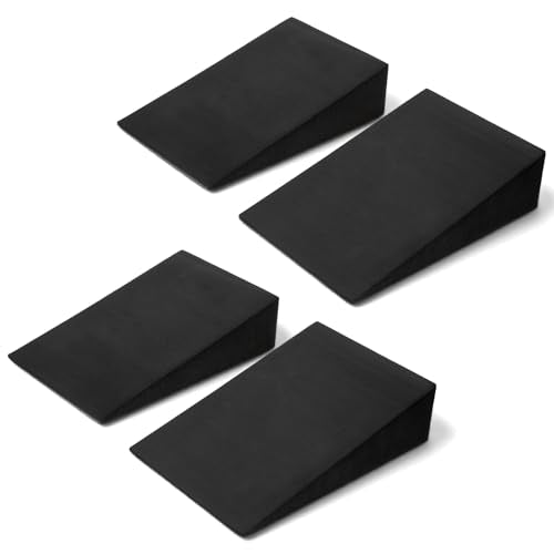 4 Pcs Foam Wedge Squat Wedges for Yoga - 9"L x 5.9"W x 2.4"H EVA Foam Incline Slant Boards for Calf Stretching, Squats, Workout & Exercise