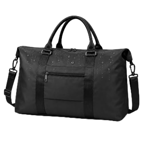 Travel Duffle Bag, Waterproof Weekender Bag Carry On Tote Bags for Women, Travel Essentials Sport Gym Bag for Men, Hospital Bag for Labor and Delivery, Overnight Bag Luggage Bag with Trolley Sleeve - color: 02 Dark Black