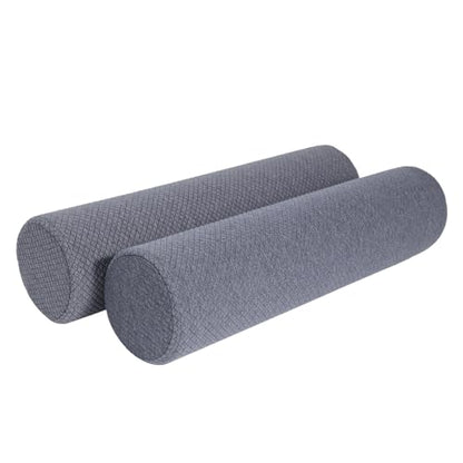 2 Pack Round Massage Table Bolster Pillow Pad, Bolster Pillow, Round Pillows, Suitable for Earthlite Massage Table (Grey, 4.7''x19.6'') - color: Grey, size: 4.7''x19.6''