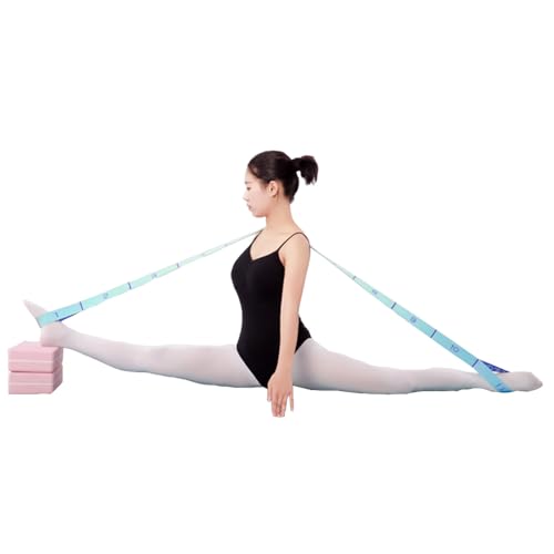 11 Loops Stretch band - Yoga, Pilates, Ballet, and Physical Therapy Stretching strap for Flexibility, Leg Stretching, and Exercise - Durable Stretching equipment for Dance and Fitness - color: 11 Grids-Blue
