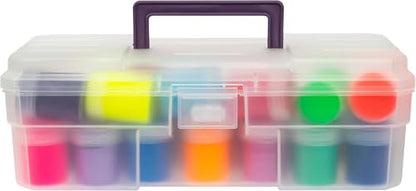Akro-Mils 12-Inch ProBox Plastic Art Supply, Hobby or Craft Storage Toolbox, Model 09912CLPUR, (12" x 5-1/2" x 4"), Clear - size: 1 Pack