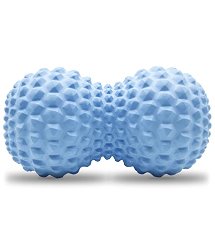 KITWILD Peanut Massage Ball, Double Lacrosse Massage Roller Ball for Deep Tissue Muscle Massage, Physical Therapy, Myofascial Release, Muscle Knots, and Yoga Therapy - color: Blue
