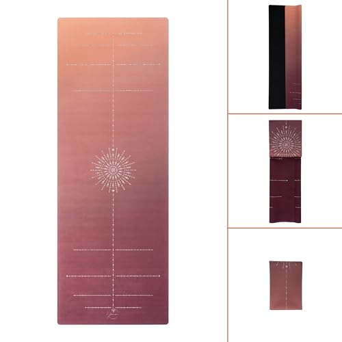 Yvonne Solstice Harmony Travel Yoga Mat - Ultra Thin 1/16” (1.5mm), Lightweight, Foldable & Non-Slip for Travel & Home, Eco-Friendly Natural Rubber + Free Carrying Strap