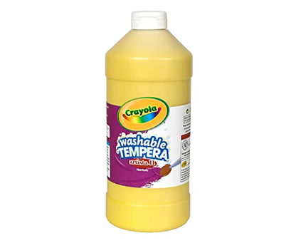 Crayola Washable Tempera Paint For Kids, Yellow Paint, Classroom Supplies, Non Toxic, 32 Oz Squeeze Bottle - color: Yellow, size: 32 Fl Oz (Pack of 1)