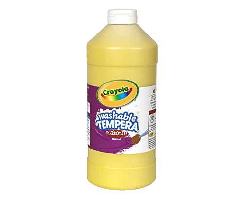 Crayola Washable Tempera Paint For Kids, Yellow Paint, Classroom Supplies, Non Toxic, 32 Oz Squeeze Bottle - color: Yellow, size: 32 Fl Oz (Pack of 1)