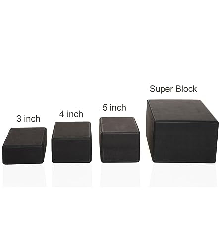 Everyday Yoga Premium Foam Block, 3in/4in/5in Thick, Multi Colors, 1 Block - color: Black, size: 4 Inch Thick