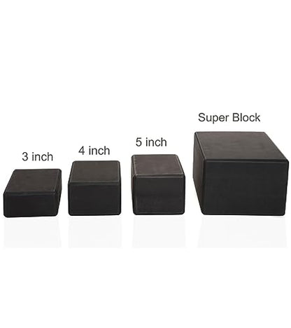 Everyday Yoga Premium Foam Block, 3in/4in/5in Thick, Multi Colors, 1 Block - color: Black, size: 4 Inch Thick