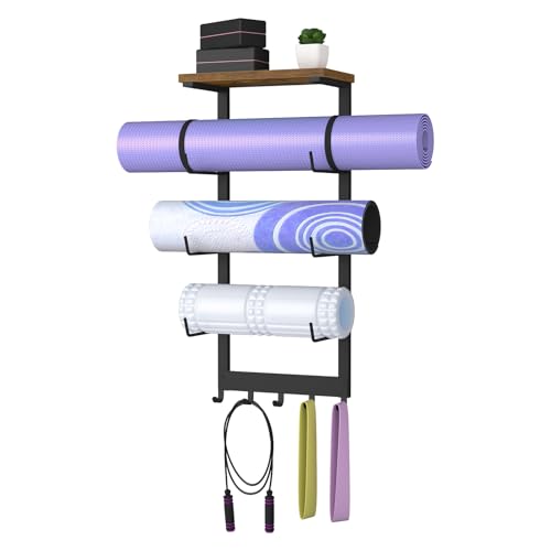 Home Gym Storage Rack for Yoga Mat Holder Wall Mount