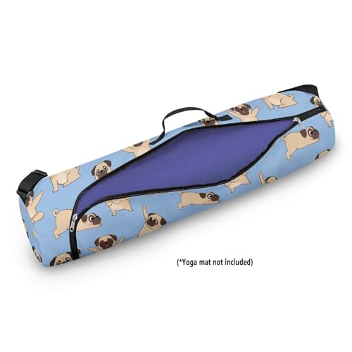 Yoga Mat Bags for Women Lightweight Gym Bag with Strap Full Zip Yoga Accessories - color: Dachshund Blue