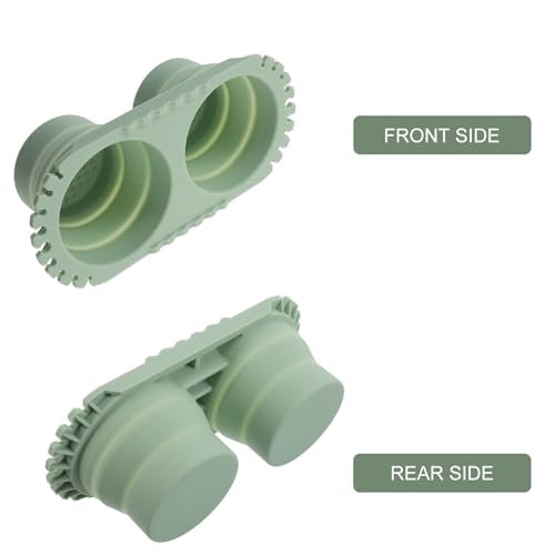 SEWACC Foldable Silicone Paint Brush Washer, Dual Collapsible Basin with Drying Rack, Portable Acrylic and Watercolor Brush Washing Bucket, Travel Art Supplies Organizer - color: Green
