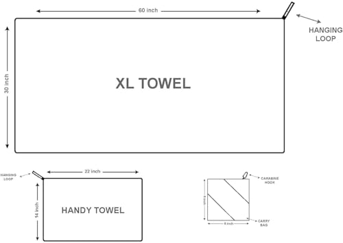 2-Pack Microfiber Towel - XXL Travel Quick Dry and Extra Soft Microfiber Towels, Lightweight and Compact for Gym, Swim Practice, Travel, Backpacking, Camping, RV, Beach, Camping - color: Gray Marle