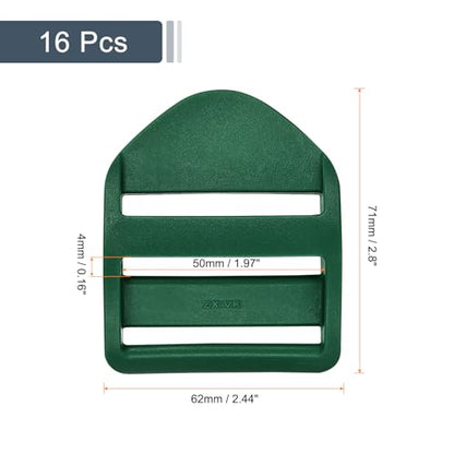 uxcell Plastic Ladder Slider Adjustable Buckles | Tension Lock Tri-Glides for Belt Backpack Straps Part Replacement - color: Dark Green, size: 1"