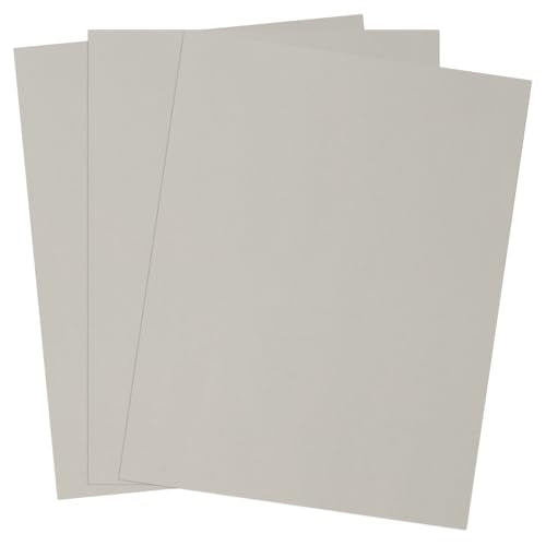 JAM PAPER Vellum Bristol 65lb Cardstock - 8.5 x 11 Coverstock - 147 gsm - Grey - 50 Sheets/Pack - color: Gray, size: 8.5" x 11"
