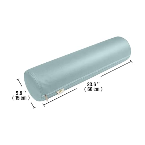 2 Pack Neck Roll Pillow, High-Density Foam Cylinder Bolster Pillow for Neck, Back & Lumbar Support, Ergonomic Round Pillow for Side Sleepers, Sleeping (5.9''x23.6'' Blue) - color: Blue, size: 23.6x5.9IN