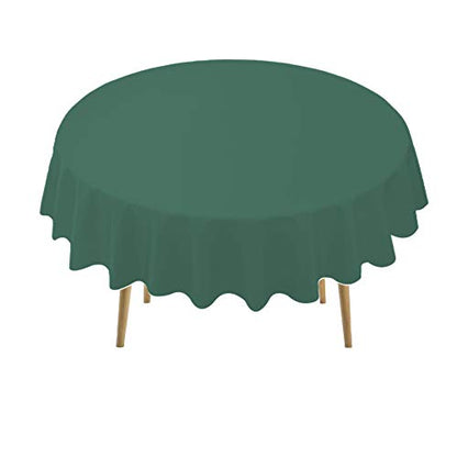 Dark Green PEVA Tablecloths 2 Pack - 84 Inch Circle, 6 ft Round - Disposable Table Covers for BBQ, Birthday, Wedding Parties - Hunter Green, Forest Green - color: B04 Dark Green