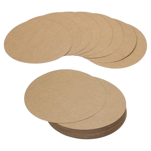 PATIKIL 60 Sheet Circle Card Stock, 6 Inch Round Cutouts Paper Thick Cardstock Coaster for DIY Craft Projects Printing Supplies Bulletin Board Decor, Brown - color: Brown, size: 6"
