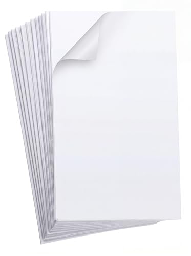 12 Sheets Foam Sheets Crafts 7.9 x 5.9 Inch White Double Sided Sticky Craft Foam Papers 3D Dual-Adhesive Papers for Scrap Booking Card Making Project Preschoolers Classroom DIY Photo Frames Crafts